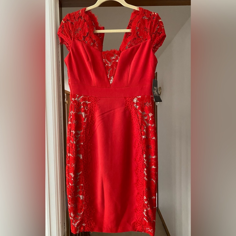 Red lace dress